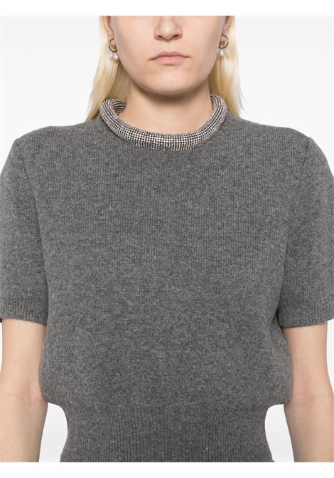Grey crystal-embellished short-sleeves top Alexander wang - women ALEXANDER WANG | 1KC1251064010